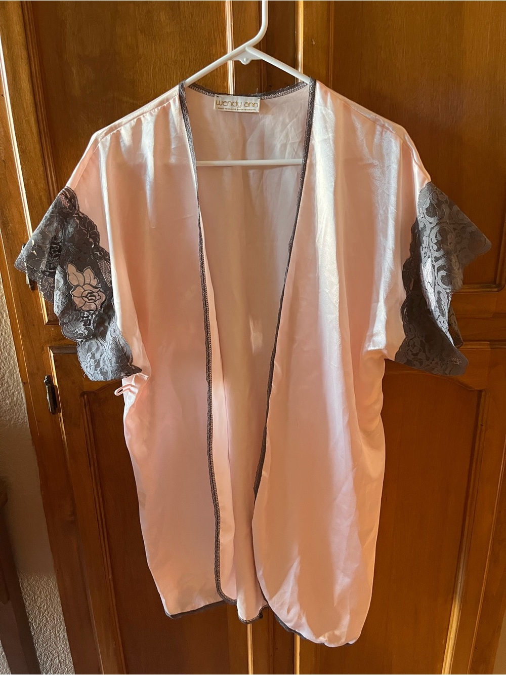 Vintage Pink & Gray Lace Robe - Women Intimates
